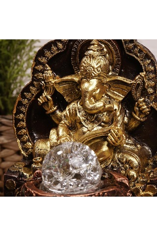 Zen Eskitme Gold Ganesh Temalı Su Şelalesi