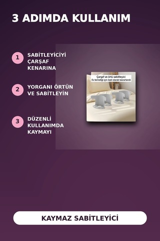4'lü Şeffaf Kaymaz Çarşaf Ve Yorgan Sabitleyici - Dişli Tutucu İle Pratik Çözüm .