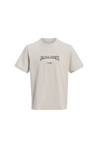 Jack & Jones Erkek Gögüs Baskili Regular Fit Bisiklet Yaka Tisört - Trace - 12308030 Dove