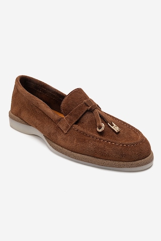 Luvishoes Ilvena Taba Süet Hakiki Deri Kadın Loafer Ayakkabı