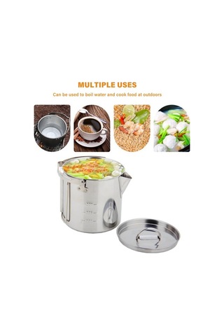 Dancemonkey Çelik 1.2l Paslanmaz Su Isıtıcısı Kapalı Piknik Kaynar Su Kamp Yürüyüş Gümüş