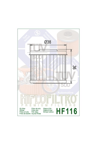Hiflo HF-116 Honda Crf 250 R Yağ Filtresi (2004-2025)