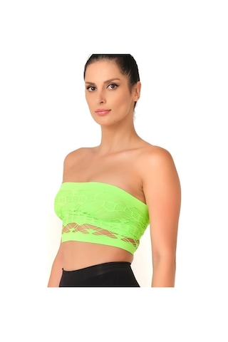 Kom Emay 4050 Double Örgü Straplez Korse Yeşil 001
