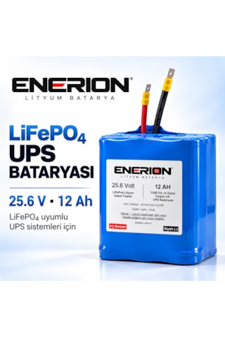 Enerion 24v 12ah Lifepo4 Ups Bataryası 25.6v, 2 Adet 12v Akü Yerine Tek Batarya