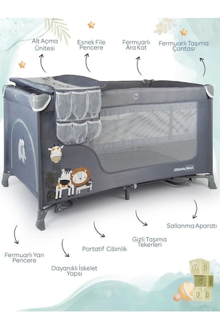 Prego Atlanta Max Alt Açma Üniteli Oyun Parkı + Yatak