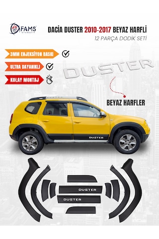 Dacia Duster Uyumlu 2010-2017 Dodik Seti 12 Parça Beyaz Harfli