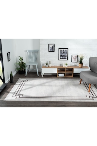 Trend 2803 Gri Salon, Mutfak, Yatak Odası Halısı - Makinede Yıkanabilir-1091 Gri