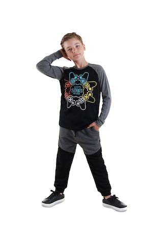 Denokids Let's Play Erkek Çocuk T-shirt Pantolon Takım Renkli