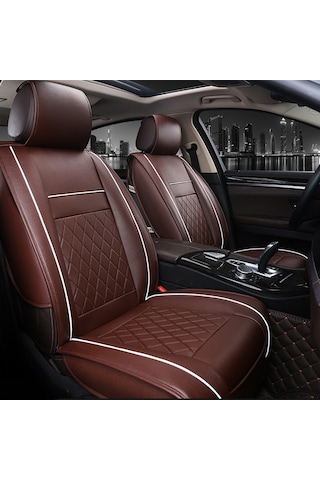 Araba Derisi Tam Kapsamlı Koltuk Minderi Kılıfı, Standart Versiyon, Sadece Bir Koltuk Kahve