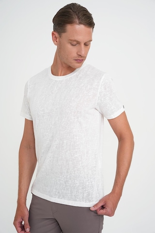 Efor Comfort Fit Bisiklet Yaka Viskon Karışımlı Casual Beyaz Tişört Ts 902 Beyaz