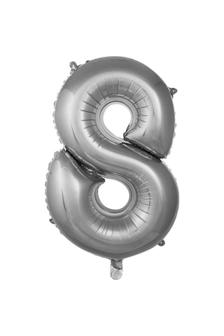 Folyo Balon Rakam Gümüş Renk 40 İnc 100 Cm Helyum Uyumlu 8