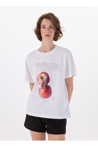 Moschino Jeans Beyaz Kadın Regular Fit T-shirt 251k1a070732291001