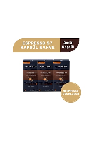Davidoff Espresso 57 Ristretto Kapsül Kahve 3x10 Adet - Nespesso Uyumludur