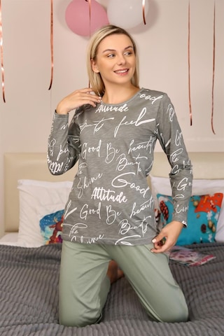 Akbeniz Kadın Uzun Kol Penye Pijama Takım 4206 - S Füme