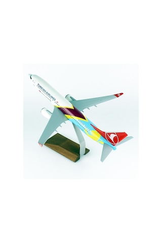 Thy007 1/100 Ölçek, Thy Aston Villa Logolu B737-800 Yolcu Uçağı, Sergilemeye Hazır Ahşap Standlı Model-56261