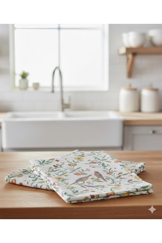 Cath Kidston Desenli Mutfak Kurulama Bezi 1-adet Bej