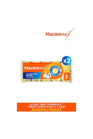 Klasik Yeşil Oluklu Sünger 10'lu Paket