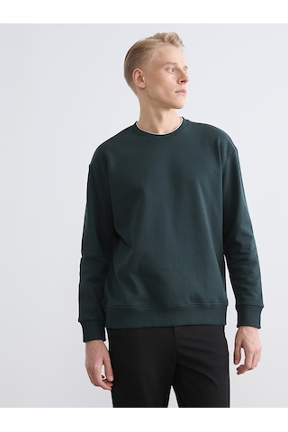 Lcw Vision Yeşil Bisiklet Yaka Erkek Kalın Sweatshirt