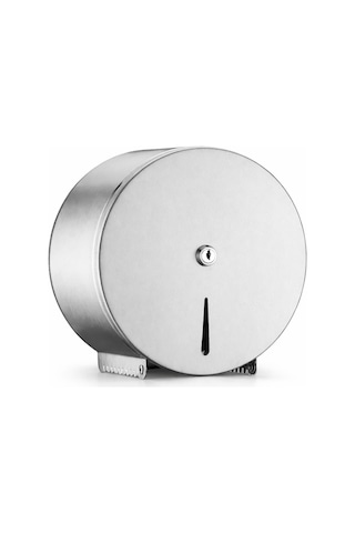 Aqua Bagno Basic Jumbo Tuvalet Kağıtlığı Paslanmaz Çelik Mat Krom Kilitli Dispenser