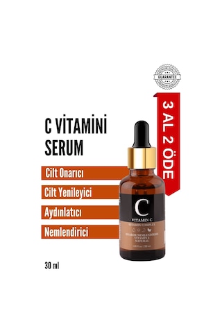 C Vitamini Cilt Bakım Serumu Aydınlatıcı Ve Ton Eşitleyici Hyaluronic Acid Içeren Serum 30 Ml