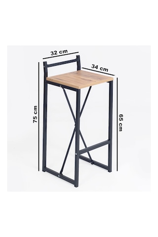 Bar Sandalyesi Bar Taburesi Yüksek Sandalye 5152 Ahşap