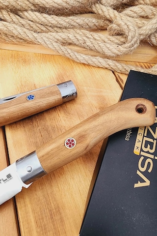 Ceviz Sap Çakı Kamp Çakısı Outdoor Piknik Çakısı Bıçağı Çk115 Kahverengi