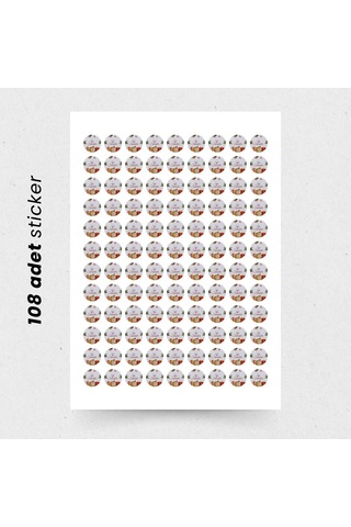 Yılbaşı Temalı İyi Seneler Sticker Seti, Yeni Yıl Hediye Paketlem Çok Renkli