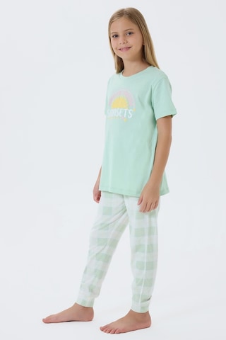 Arnetta Kız Çocuk Yeşil Pijama Takım Yeşil