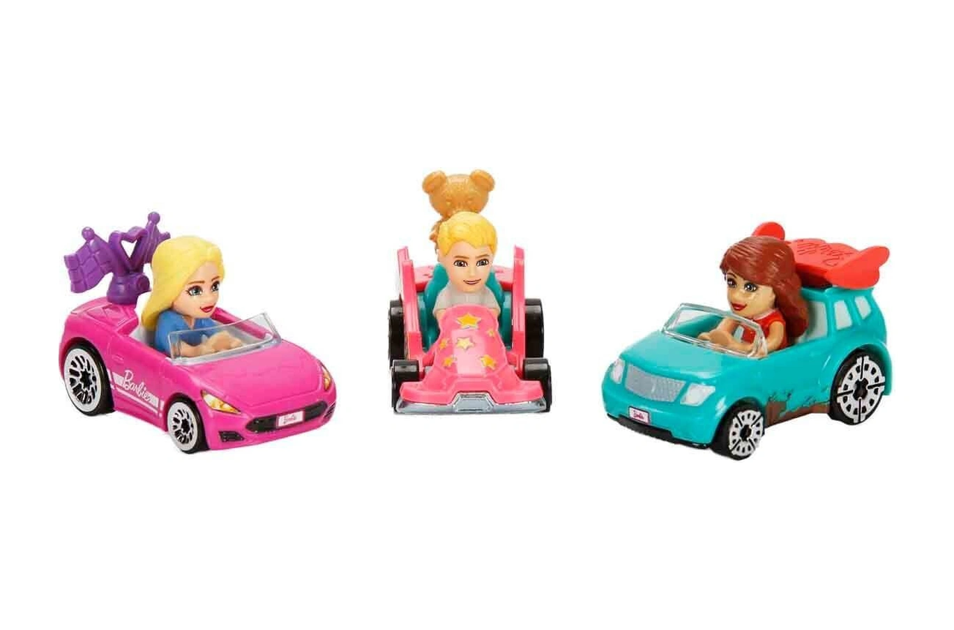 Jdg45 Hot Wheels Racerverse Barbie 3 Lü Araba Seti