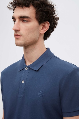 D's Damat Ds Damat Regular Fit İndigo Pike Dokulu %100 Pamuk Kıvrılmaz Polo Yaka Nakışlı T-Shirt 4HC14ORT51000 İndigo
