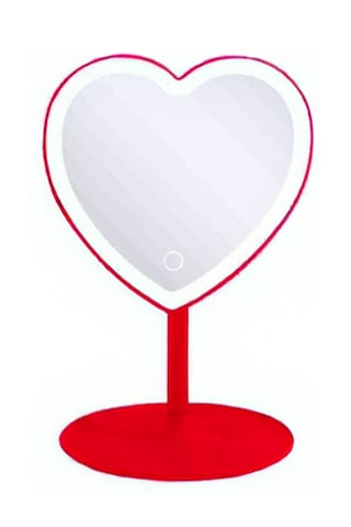 Masaüstü Ayna Kalp Görünümlü Ledli Pinterest Makyaj Cilt Bakımı A