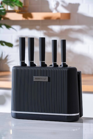 Cooper 10 Parça Standlı Kesme Tahtası Ve Bıçak Seti Siyah