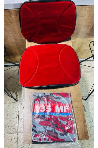 Massey Ferguson 135 Kırmızı Desen Asgari Branda Düz Kırmızı Koltuk Kılıfı Takım