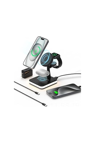 Reedark Apple Mag-safe Şarj İstasyonu: İphone, Apple Watch Ve Airpods İçin 4 Ü 1 Arada Kablosuz Şarj Çözümü