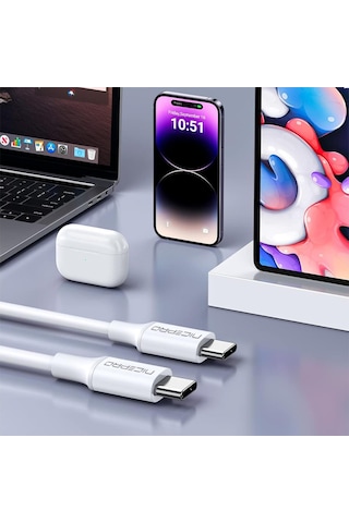 NPO﻿﻿ CTC12 60W 1.2m TPE Type-C to Type-C Hızlı Şarj ve Data Kablosu