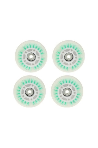 Bosphorusboutique Yeşil 4 Adet 76/80mm Paten Led Işıklı Yanıp Sönen Tek Sıra Tekerlekli Paten Ayakkabı Tekerlekleri 76 Mm Nj Yeşil