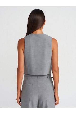 Dilvin 60562 Kısa Özel Dikim Yelek-açık Gri Açık Gri