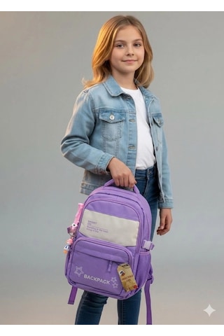 Backpack Çok Bölmeli Okul & Günlük Sırt Çantası Lila Backpack Çok Bölmeli Okul & Günlük Sırt Çantası Lila
