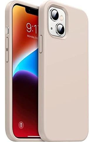 Apple iPhone Uyumlu 14 Kılıf 6.1 Içi Kadife Lansman Silikon Kılıf Şok Emici Full Kasa Koruma Sağlayan Kılıf - Liquid Silicone Case Compatible With Apple iPhone Uyumlu 14 6.1 İnch Gel Rubber Full Body Protection Cover Case Drop Protection Case Pudra