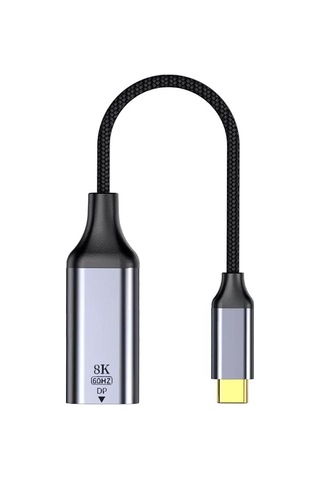 Gplus 8KCDP01 8K Ultra HD 60 Hz Type-C to DP Display Port Çevirici 8K 4320P HDR VRR QMS DP Çevirici
