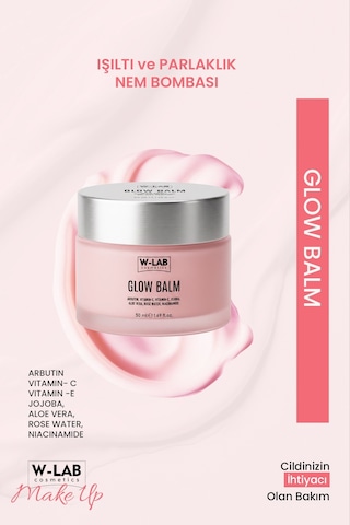 W-lab Cosmetics 4 Etkili Makyaj Balmı Nem,baz,ışıltı Ve Parlaklık Glow Balm 50 Ml