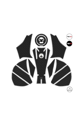 Rks A250 2023 İle Uyumlu Kaydırmaz 6d Karbon 15 Parça Tank Pad Seti Gc79 KARBON