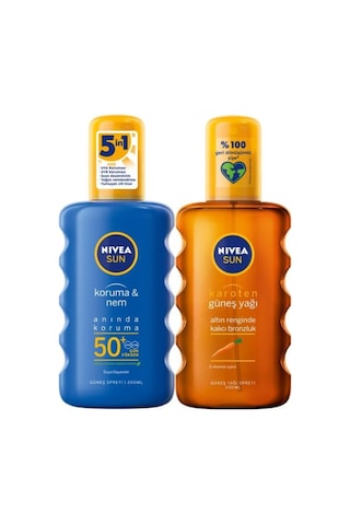 Niva Koruma Nemlendirici Güneş Spreyi Spf 50+ 200 ML + Nivea Karoten Güneş Yağı 200 ML