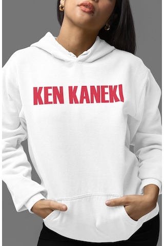 Sevbano Ken Kaneki Tokyo Ghoul Anime Sırt Baskılı Unisex Oversize Penye H beyaz
