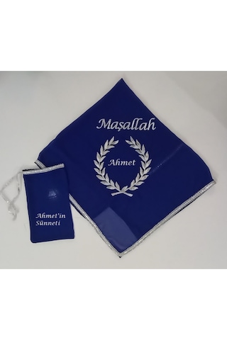 Moms And Babies İsimli Sünnet Şalı Omuz Örtüsü Maşallah Nakış Işlemeli Kına Şalı Atkı Eldiven Isme Özel