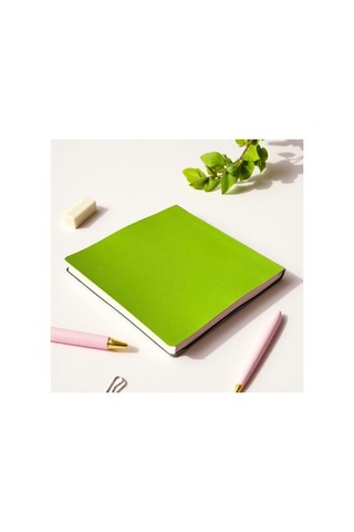 Pu Deri Çizgisiz Not Defteri - 16,5x16,5 Cm, 96 Yaprak 124-Pembe