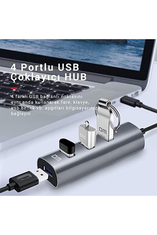 Chb010 Type-c To Usb 3.0 4 Portlu Alüminyum Hub Çoklayıcı