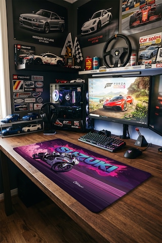 Suzuki Gsx-r Motor Graffiti 40x90 Cm Oyuncu Mousepad Kaymaz Taban Büyük Boy Mousepad