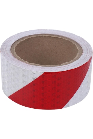 Carub Fosfor Bant Petekli Çapraz 5 Cm X 25m Kırmızı-beyaz
