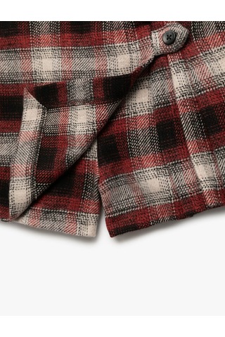 Koton Beli Lastikli Pileli Ekoseli Kırmızı Kız Çocuk Etek 6wkg40029aw Kırmızı